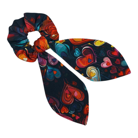 Scrunchie 2w1 Kolorowe Serca Scrunchie 2w1 Kolorowe Serca