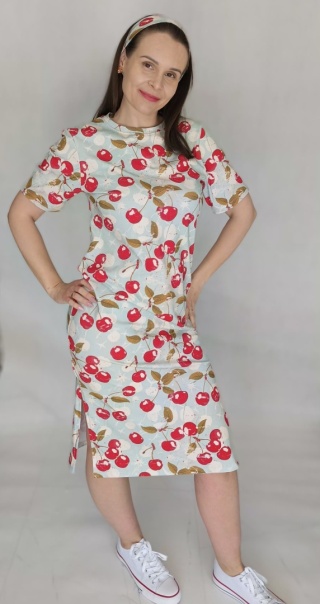 Sukienka Damska Retro Wiśnie M/L