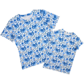 Zestaw T-shirt damski & dziecięcy Chabrowe Kurki