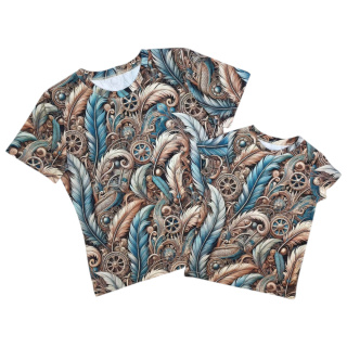 Zestaw T-shirt damski & dziecięcy Boho Piórka