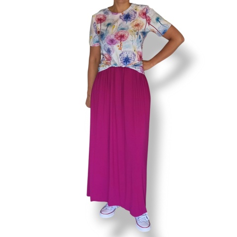 Zestaw t-shirt Dmuchawce + Spódnica Maxi Buraczek rozmiar M Zestaw t-shirt Dmuchawce + Spódnica Maxi Buraczek rozmiar M